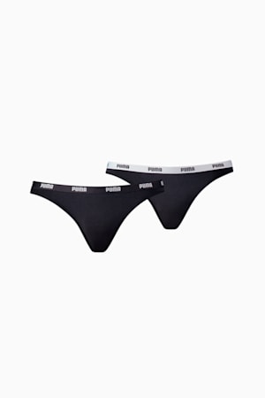 PUMA Women's Bikini Underwear 2 Pack, black, extralarge-GBR