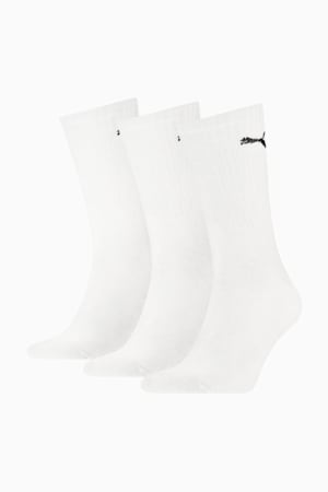 PUMA Unisex Sport Crew Lightweight Socks 3 Pack, white, extralarge-GBR