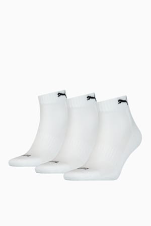 PUMA Unisex Cushioned Quarter Socks 3 Pack, white, extralarge-GBR