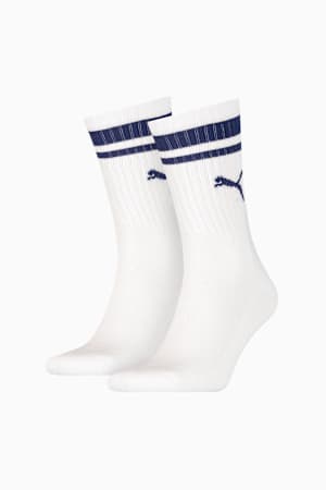 Crew Heritage Stripe Socks Unisex (2-Pack), white / blue, extralarge-GBR