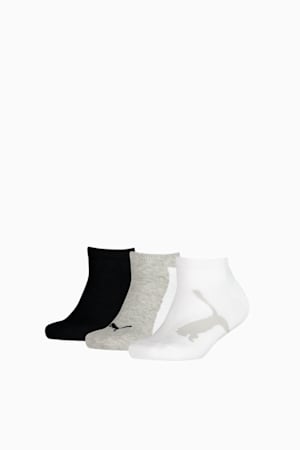 PUMA Kids' BWT Sneaker - Trainer Socks 3 Pack, white / grey / black, extralarge-GBR