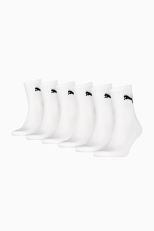 PUMA Unisex Short Crew Socks 6 pack, white, extralarge-GBR