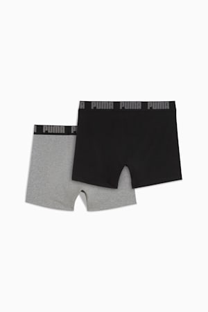 PUMA Men's Boxer Briefs 2 pack, GREY MELANGE / BLACK, extralarge-GBR