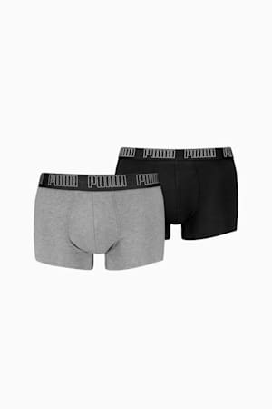 PUMA Men's Trunks 2 pack, middle grey melange / black, extralarge-GBR