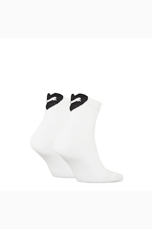PUMA Women's Heart Short Crew Socks 2 pack, white / black, extralarge-GBR