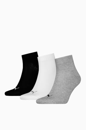 Quarter Socks 3 Pack Unisex, grey/white/black, extralarge-GBR