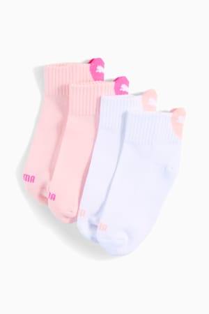 Cushioned Heart Logo Quarter Socks Youth (2-pack), pink / white, extralarge-GBR