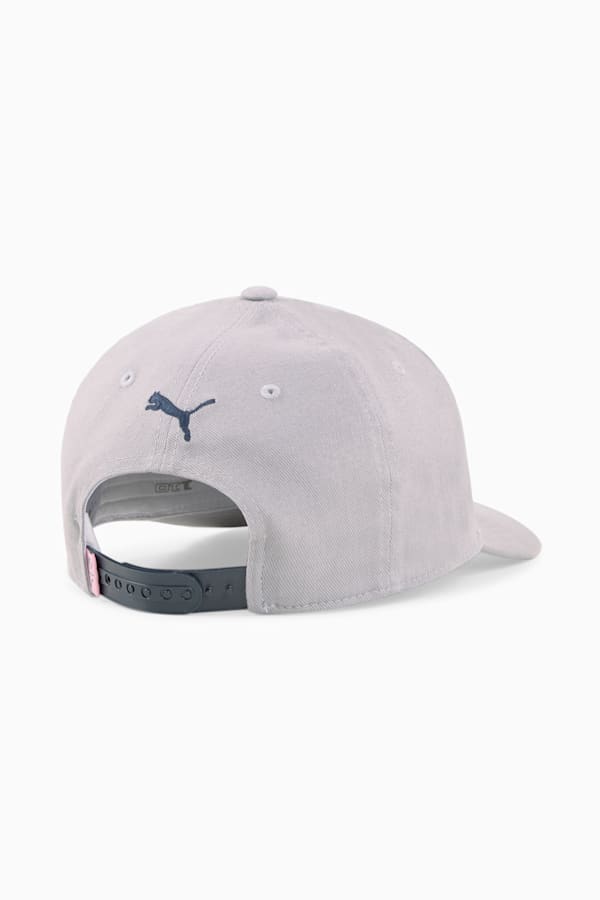 PUMA x ARNOLD PALMER Circle Umbrella Men's Snapback Golf Cap, Mirage Gray-Navy Blazer, extralarge-GBR