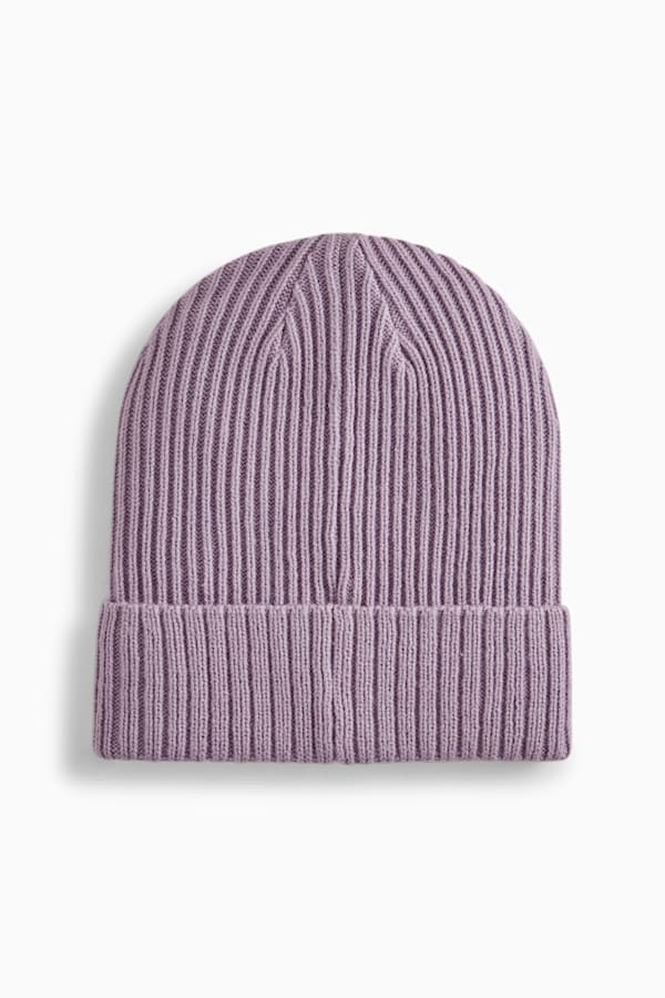 Classic Cuff Ribbed Beanie, Pale Plum, extralarge