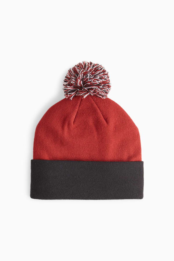 WRMLBL Men's Golf Removable Pom Beanie, Intense Red-PUMA Black, extralarge-GBR
