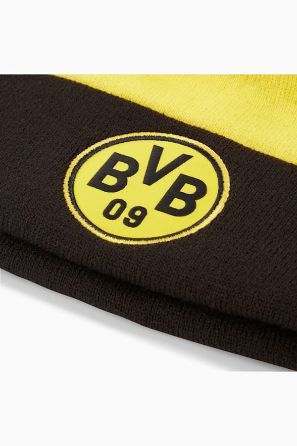 Borussia Dortmund ftblESSENTIALS Pom Pom Beanie, Faster Yellow-PUMA Black, extralarge-GBR
