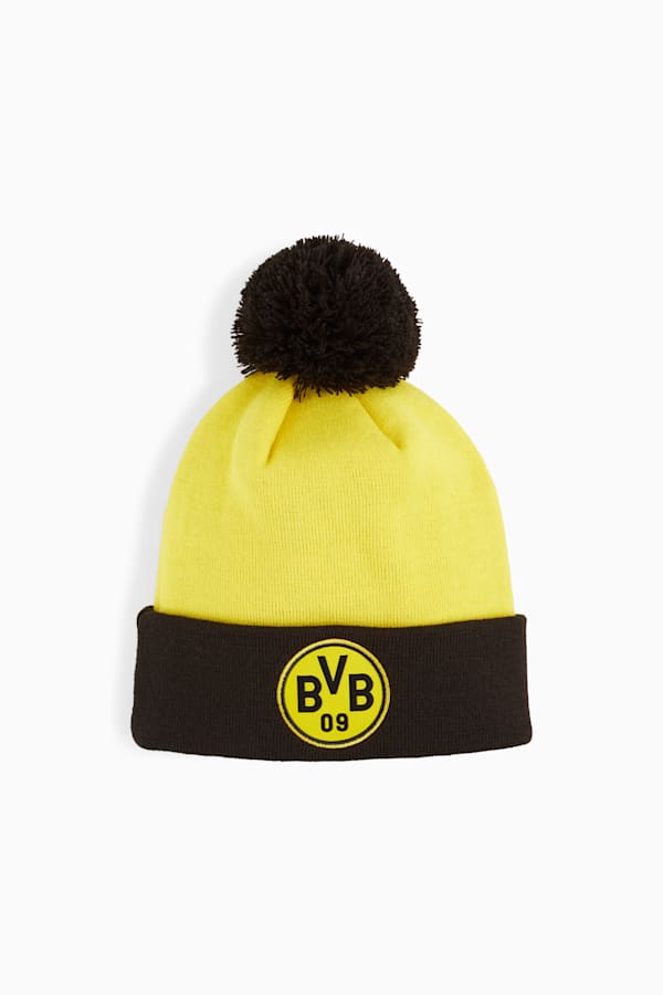 Borussia Dortmund ftblESSENTIALS Pom Pom Beanie, Faster Yellow-PUMA Black, extralarge-GBR
