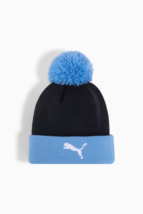 Manchester City ftblESSENTIALS Pom Pom Beanie, PUMA Navy-Team Light Blue, extralarge-GBR