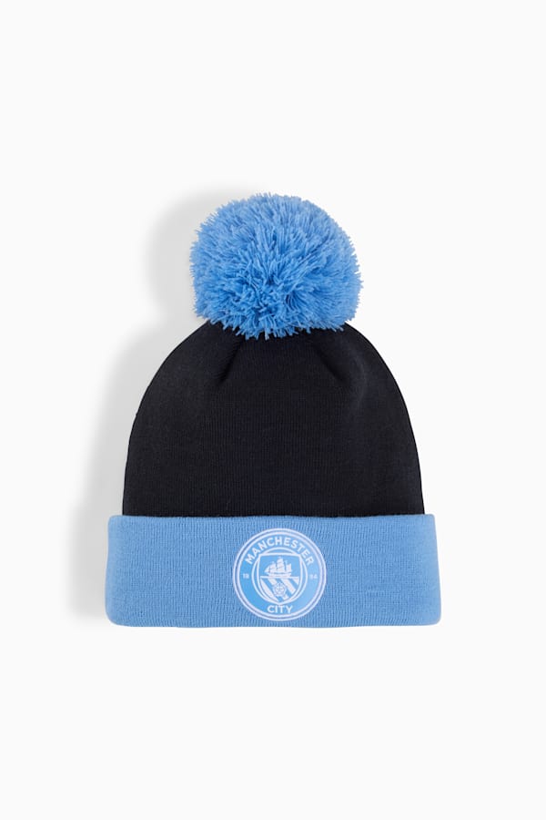 Manchester City ftblESSENTIALS Pom Pom Beanie, PUMA Navy-Team Light Blue, extralarge-GBR