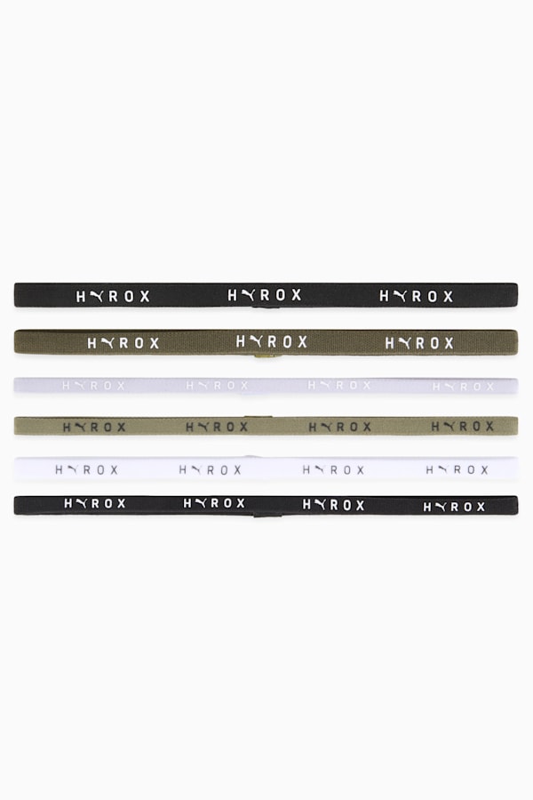 PUMA x HYROX Hairbands (6-Pack), PUMA Black, extralarge