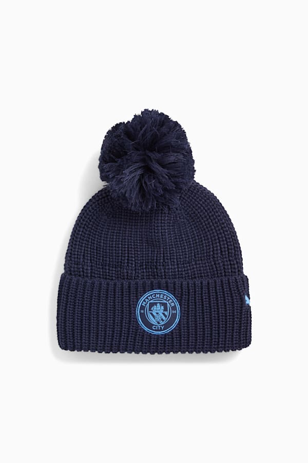Manchester City Essentials Beanie Youth, PUMA Navy-Team Light Blue, extralarge-GBR