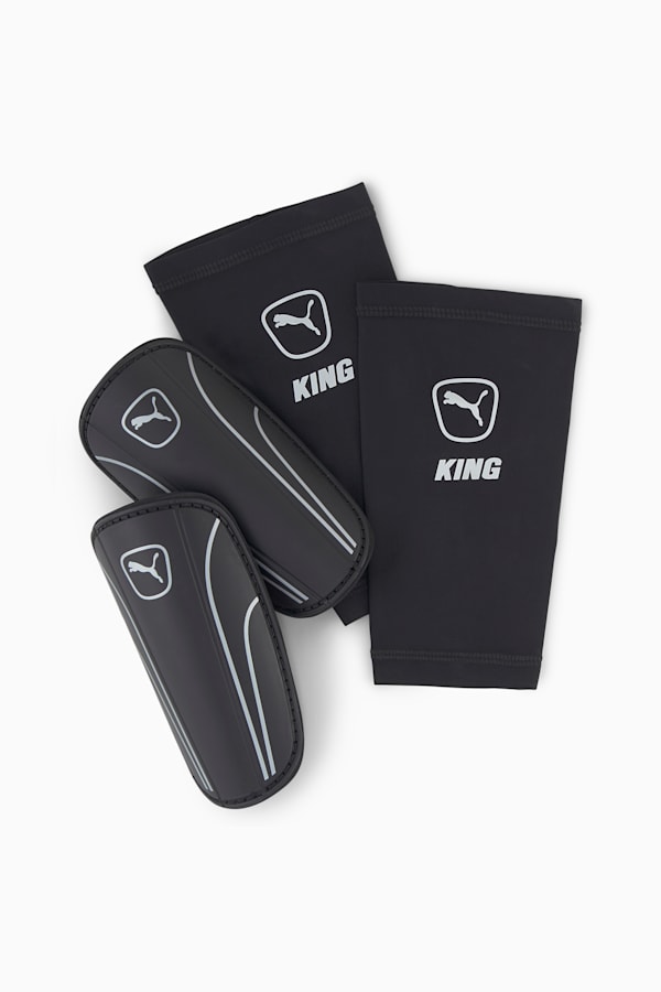 King Sleeve Football Shin Guards, PUMA Black-Puma Silver, extralarge