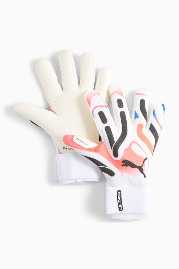 ULTRA Ultimate Hybrid Goalkeeper Gloves, PUMA White-Ultra Blue-Fire Orchid, extralarge