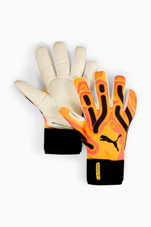 ULTRA Ultimate Hybrid Goalkeeper Gloves, Sunset Glow-Sun Stream-PUMA Black, extralarge
