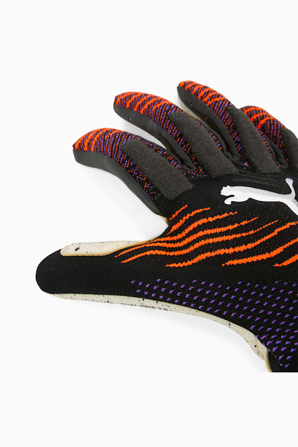FUTURE Ultimate NC Football Goalkeeper Gloves, PUMA Black-Glowing Red-Purple Glimmer, extralarge