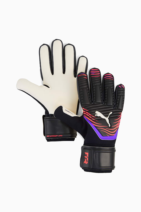 FUTURE Match NC Football Goalkeeper Gloves, PUMA Black-Glowing Red-Purple Glimmer, extralarge