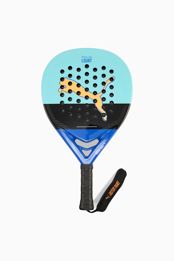 NOVA PADEL COURT Padel Racket, Safe Lake-PUMA Black-Vivid Blue-Heat Fire, extralarge