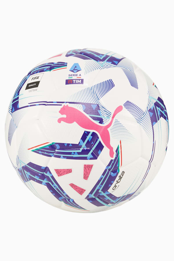 Orbita Serie A Replica Football, PUMA White-Blue Glimmer-Sunset Glow, extralarge