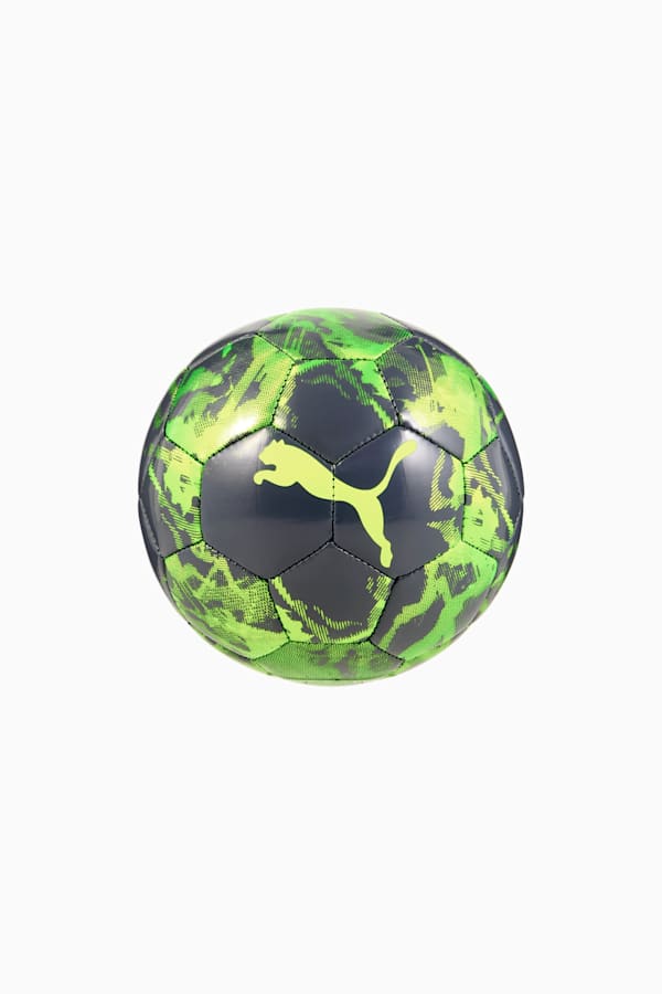 PUMA CUP Graphic Mini Football, Yellow Alert-Green Glare-Galactic Gray, extralarge-GBR