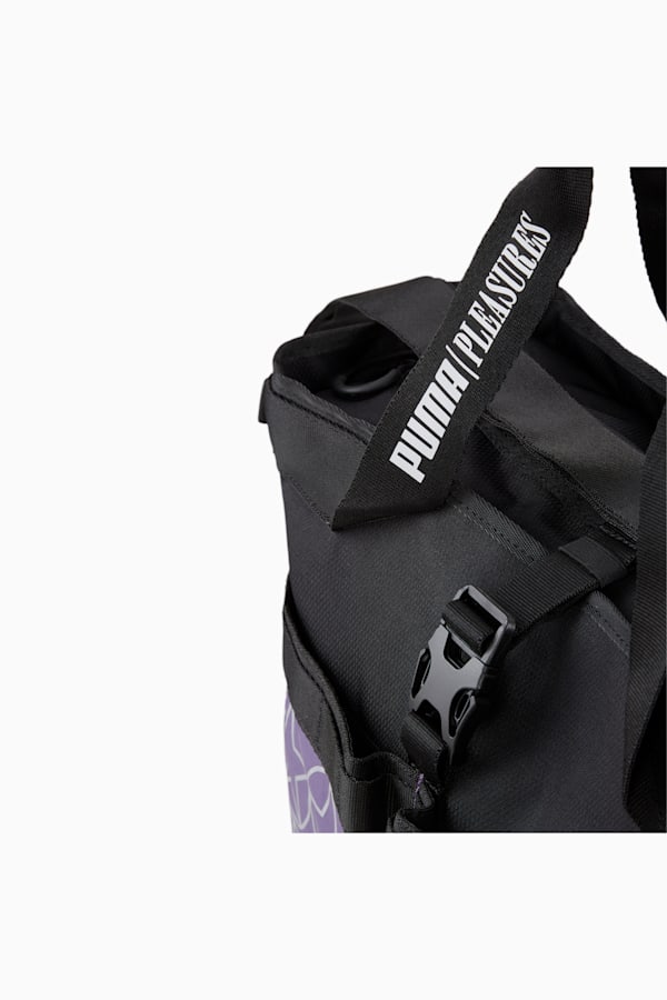 PUMA x PLEASURES Tote Bag, PUMA Black-Purple Charcoal-Pantone 688C, extralarge