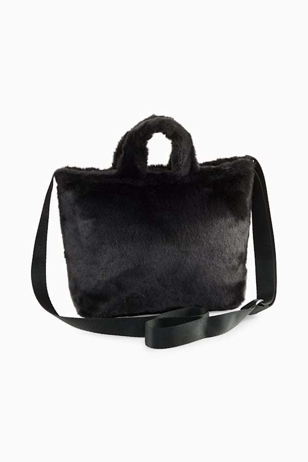 Core Fur Mini Tote Bag, PUMA Black, extralarge