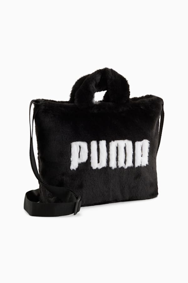 Core Fur Mini Tote Bag, PUMA Black, extralarge
