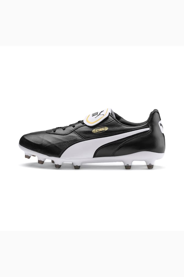 KING Top FG Football Boots, Puma Black-Puma White, extralarge