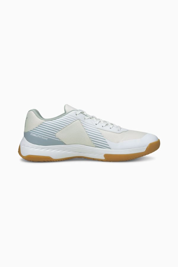 Varion Indoor Sports Shoes, Puma White-Glacial Blue-Gum, extralarge