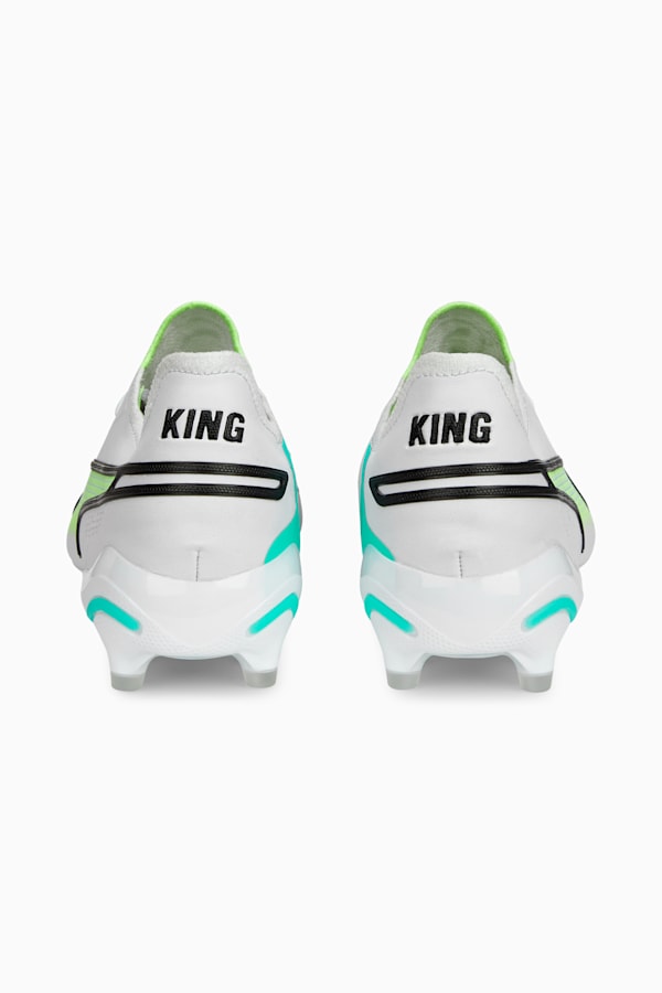 KING ULTIMATE FG/AG Football Boots Unisex, PUMA White-PUMA Black-Fast Yellow-Electric Peppermint, extralarge