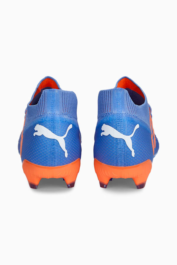FUTURE ULTIMATE FG/AG Football Boots Unisex, Blue Glimmer-PUMA White-Ultra Orange, extralarge