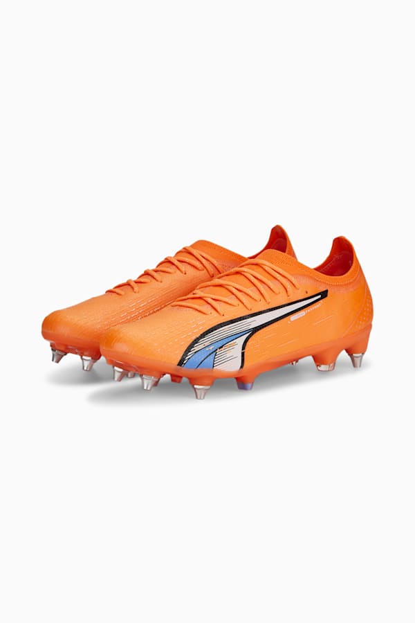 ULTRA ULTIMATE MxSG Football Boots Adults, Ultra Orange-PUMA White-Blue Glimmer, extralarge