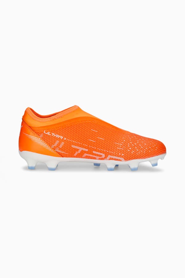 ULTRA Match LL FG/AG Football Boots Youth, Ultra Orange-PUMA White-Blue Glimmer, extralarge