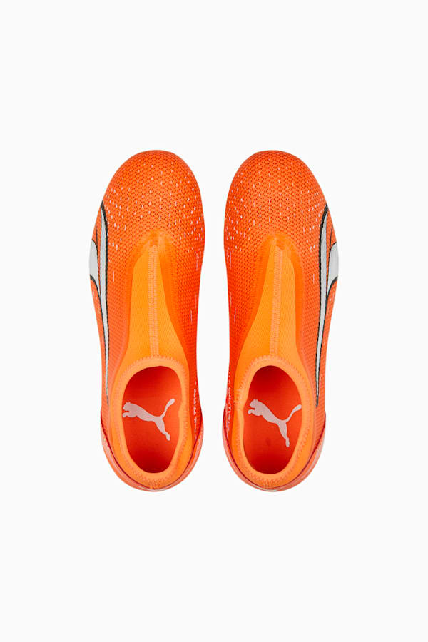 ULTRA Match LL FG/AG Football Boots Youth, Ultra Orange-PUMA White-Blue Glimmer, extralarge