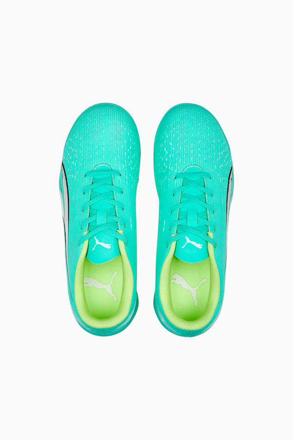 ULTRA Play IT Football Boots Youth, Electric Peppermint-PUMA White-Fast Yellow, extralarge