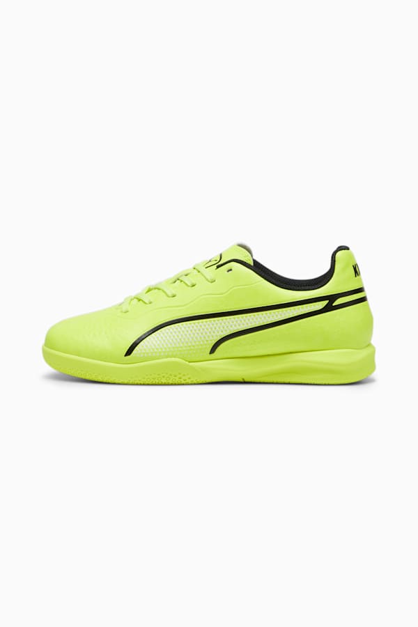 KING MATCH IT Youth Football Boots, Electric Lime-PUMA Black, extralarge-GBR
