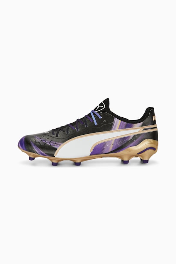 KING ULTIMATE Elements Football Boots, PUMA Black-PUMA Gold-Team Violet, extralarge