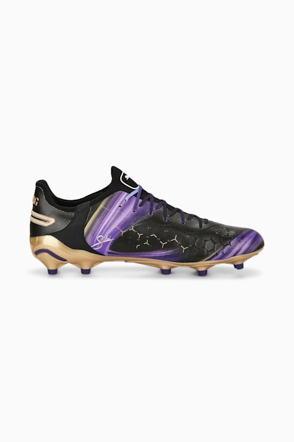 KING ULTIMATE Elements Football Boots, PUMA Black-PUMA Gold-Team Violet, extralarge