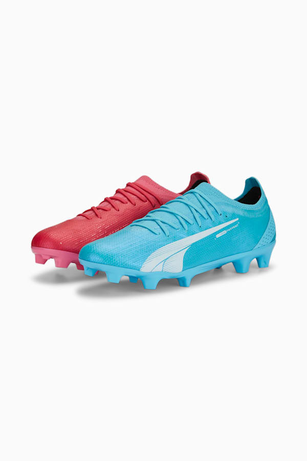 ULTRA ULTIMATE Tricks FG/AG Football Boots, Hero Blue-PUMA White-Sunset Pink, extralarge