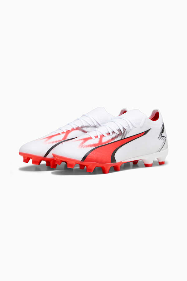 ULTRA MATCH FG/AG Football Boots, PUMA White-PUMA Black-Fire Orchid, extralarge