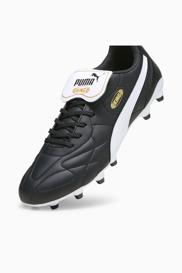 KING TOP FG/AG Football Boots, PUMA Black-PUMA White-PUMA Gold, extralarge
