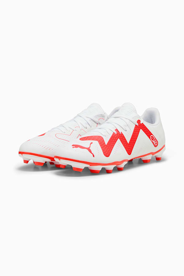 FUTURE PLAY FG/AG Men's Football Boots, PUMA White-Fire Orchid, extralarge