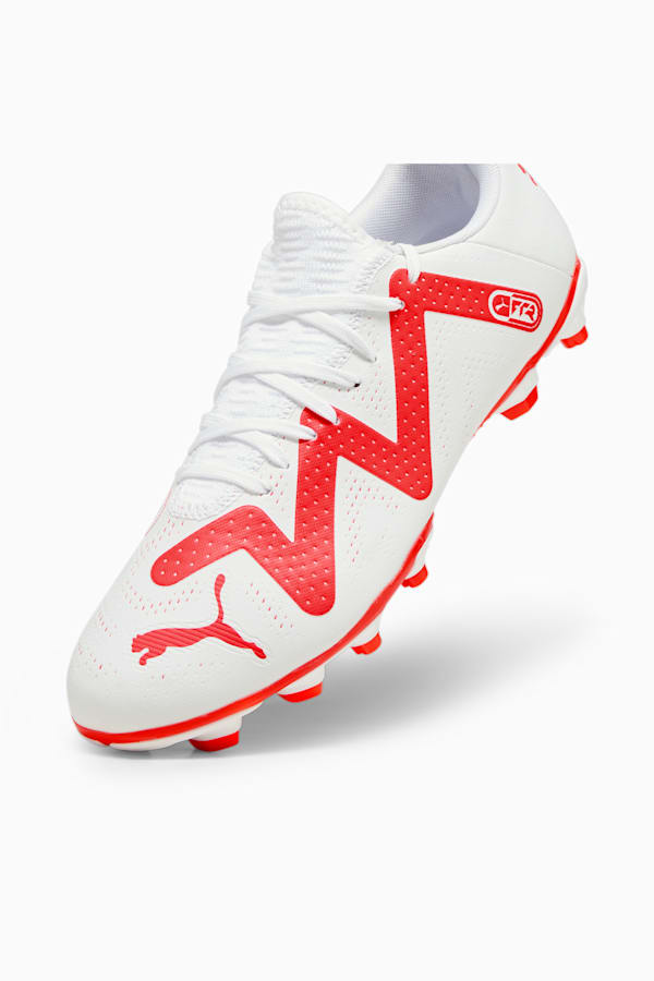 FUTURE PLAY FG/AG Men's Football Boots, PUMA White-Fire Orchid, extralarge