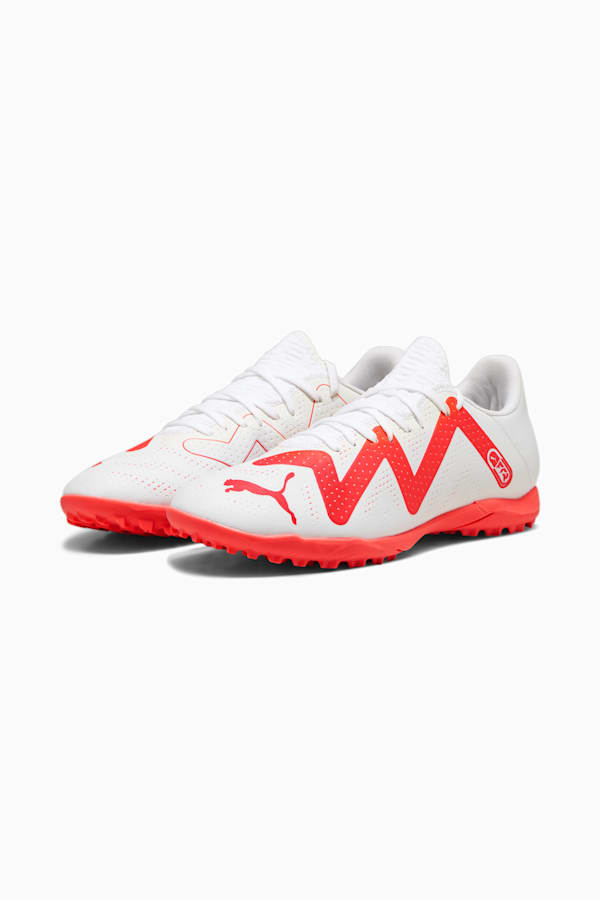 FUTURE PLAY TT Men's Football Boots, PUMA White-Fire Orchid, extralarge