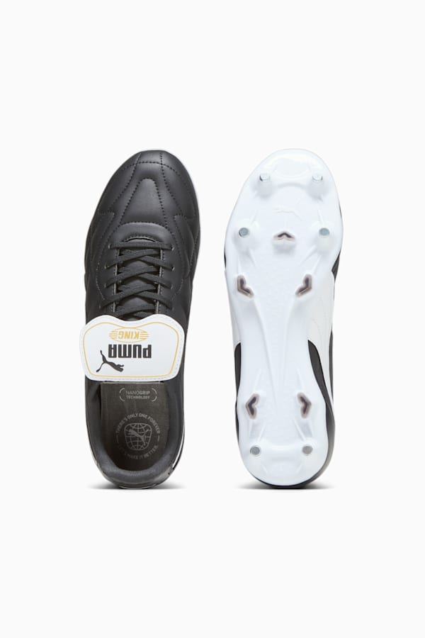 KING TOP MxSG Football Boots, PUMA Black-PUMA White-PUMA Gold, extralarge
