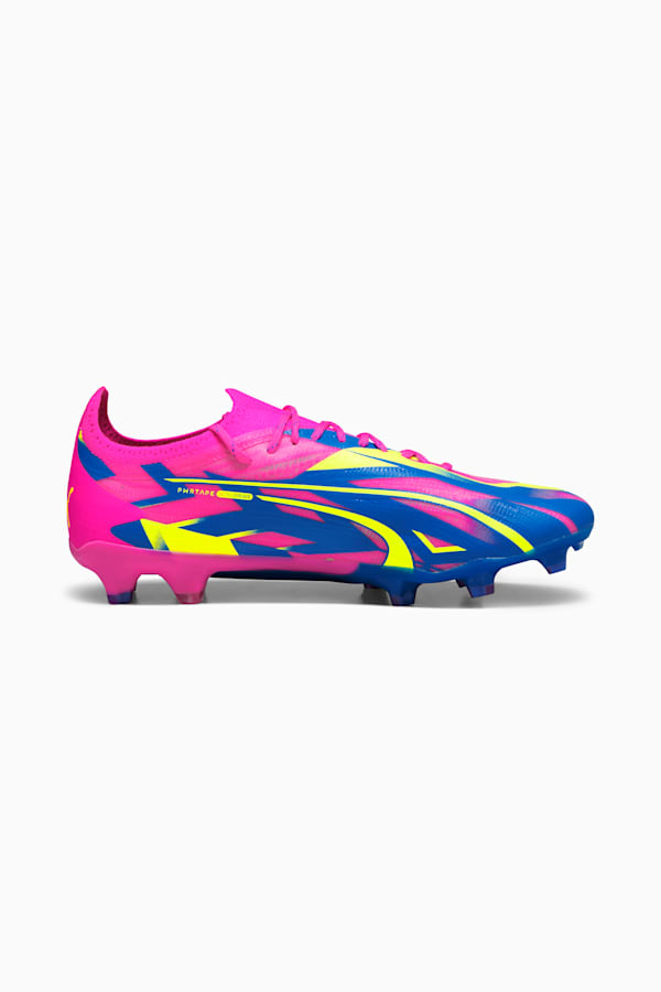 ULTRA ULTIMATE ENERGY FG/AG Football Boots, Luminous Pink-Ultra Blue-Yellow Alert, extralarge